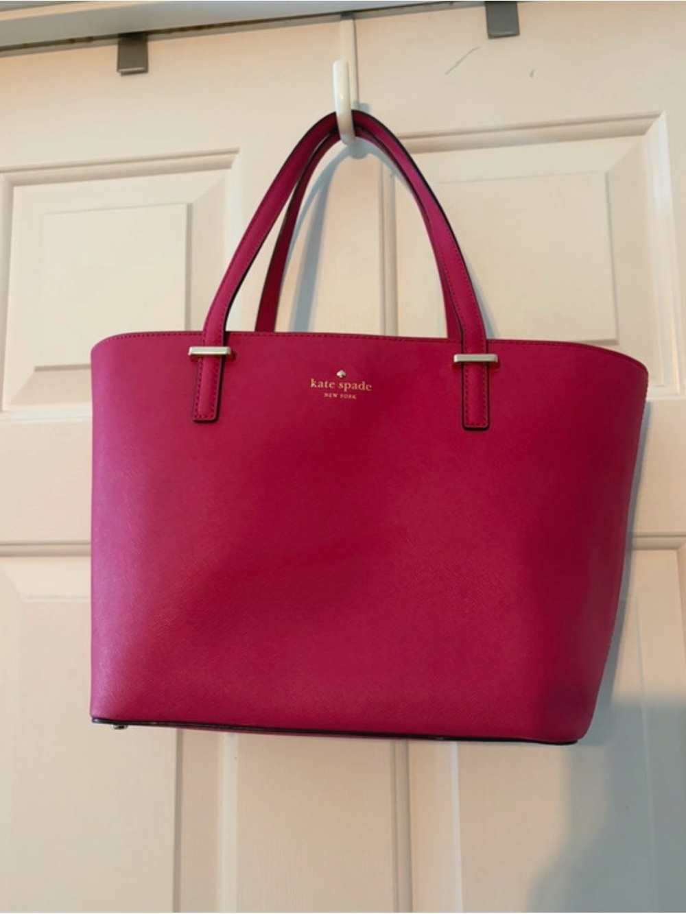 kate spade Bright Pink Structured Leather Tote